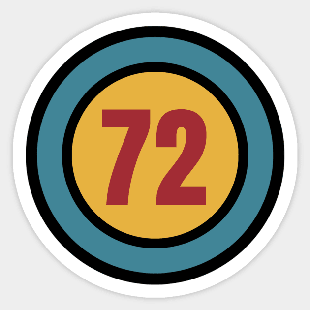 The Number 72 - seventy two - seventy second - 72nd